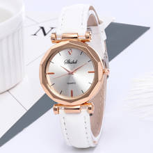 Relógio de pulso feminino de couro, relógio analógico casual de couro, com pulseira de cristal de quartzo, estilo simples, para mulheres e meninas, presente damenu 2024 - compre barato