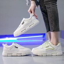 Vulcanize sapatos femininos tênis plataforma branca das sapatilhas das senhoras sapatos de couro do plutônio sola grossa sapatos de corrida do esporte 2024 - compre barato