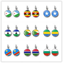 Pendientes de cristal con ganchos para mujer, joyería con diseño de bandera nacional de yibuy, Ghana, Sudáfrica, Perú, Gabón, Comoras, Lesoto, Hungría y Hungría 2024 - compra barato