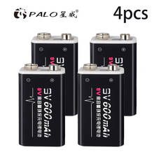 PALO-baterías recargables 6F22 para termómetro infrarrojo GM300, batería de iones de litio de 600mAh y 9V, Control remoto electrónico, 9V 2024 - compra barato
