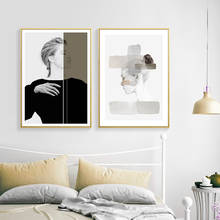 Pintura nórdica en lienzo, imágenes de pared de chica de moda, impresión artística, decoración del hogar, póster 2024 - compra barato