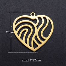 5pcs/lot 100% Stainless Steel Wave Heart diy Charms Wholesale Necklace Pendants Dropshipping Charm for Necklace 2024 - buy cheap