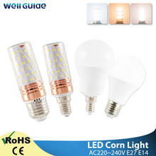 Lâmpada led e27/e14 smd2835, lâmpada milho led para decoração de casa, 3w, 6w, 9w, 12w, 16w, 220v 240v 2024 - compre barato