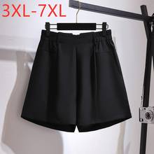 Novo 2021 senhoras primavera verão plus size roupas femininas shorts para mulher grande casual solto bolso preto ampla perna shorts- 2024 - compre barato