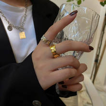 Кольца неправильной геометрической формы для женщин и девушек, винтажное открытое круглое обручальное кольцо, 2020, трендовая бижутерия, подарок на день рождения, женские кольца 2024 - купить недорого