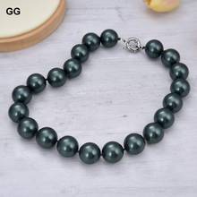 GuaiGuai Jewelry 18.5" 20mm Peacock Black Sea Shell Pearl Necklace 2024 - buy cheap