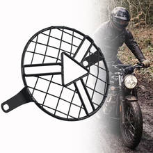 Cubierta de rejilla para faro de motocicleta, embellecedor de Metal Retro de 6,5 pulgadas para Harley, Honda, Suzuki, Cafe, Racer, Cruiser, Chopper, Bobber, Universal 2024 - compra barato