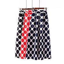 3XL Plus Size Polka Dot Skirts Womens Vintage Swing A Line Empire Elastic Red Print Long Maxi Skirt with Pocket Summer 2021 Jupe 2024 - buy cheap