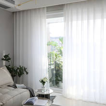 Chiffon White Tulle Curtains For Living Room Bedroom Window Screen For Wedding Modern Solid Sheer Voile Kitchen Curtain Drapes 2024 - buy cheap