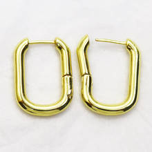 10Pairs Retangle hoop  Earrings  Gold hoop earrings Drop shape earrings Gold color Round earrings Gift for women jewelry 51550 2024 - buy cheap