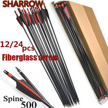 12/24Pcs 31" SP 500 Archery Fiberglass Arrows Field Points Tips Glassfiber Arrow Screw in Broadheads Target Practice Accessories 2024 - buy cheap