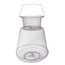 1pc Foldable Steel Wire Fishing Cage Fish Crab Squid Shrimp Trap Spring Door Portable Fish Basket Net Fishing Pot 2024 - buy cheap