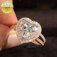 100% 18k ouro 2ct moissanite diamante anel d cor vvs com certificado nacional 019 2024 - compre barato