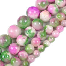 Wholesale Natural Stone Pink Green Persian Jades Smooth Round Loose Beads 6mm 8mm 10mm 12mm For DIY Jewelry Making Necklace 2024 - buy cheap