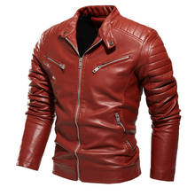 Thoshine Brand New Men Leather Jackets Solid PU Leather Jacket Man High Quality Spring And Autumn Motorcycle Coats Overwear Tops 2024 - buy cheap