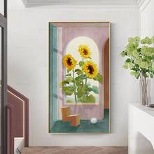 Abstract Fresh Sunflower Lily Wall Art Poster and Prints Flower Canvas Painting for Living Room Loft Aisle Decor Modular Picture 2024 - buy cheap