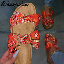 Sandálias de cortiça feminina 2021 sandálias de verão sapatos de praia plana mulher moda arco-nó fora chinelos sandália feminina 2024 - compre barato