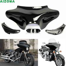 Máscara de proteção para para-brisa, máscara frontal externa para motocicleta com estilo morcego, para hyosung victory harley fat boy suzuki yamaha v-star 2024 - compre barato