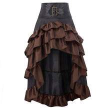 Women High Waist Long Cake Skirts Party Retro Vintage Steampunk Gothic Ruffle High-Low Punk Medieval Skirt Womens Clothes 6XL 2024 - buy cheap