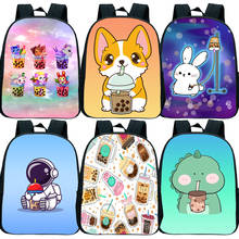 Mochila de chá boba infantil fofa de animais kawaii, 12 polegadas, mochila para crianças pequenas, mochila impermeável para jardim de infância 2024 - compre barato