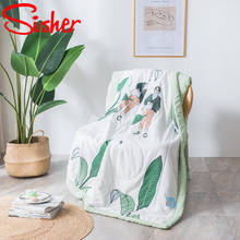 Summer Air-conditioning Thin Quilts Cartoon Brief Leaf Print Blanket Breathable Soft Comforter (No Pillowcase and Bed Sheet) 2024 - buy cheap