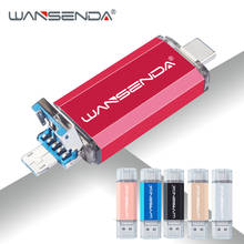 Hotsale WANSENDA OTG USB Flash Drive 32GB 64GB Pendrive 16GB 128GB 256GB Pen Drive USB 3.0 Type C / Micro USB Memory Stick 2024 - buy cheap