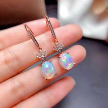 Natural Opal Earrings 925 Silver Women's Earrings Simple, Cute and Fashionable All-match 2024 - buy cheap