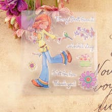 10x10cm Jump girl Transparent Clear Stamps Silicone Seals Roller Stamp DIY scrapbooking photo album/Card Making Easter 2024 - buy cheap