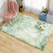 Alfombra nórdica de pelo largo para sala de estar, almohadilla de mesa de café, moderna, minimalista, de felpa, gruesa, gradiente para dormitorio, alfombra decorativa 2024 - compra barato