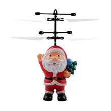 Mini Inductive Flying Christmas Theme Santa Claus Indoor Toys Novel  Magic Helicopter Interact Fly Figures Toy Best Kid Gifts 2024 - buy cheap