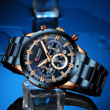 CURREN Men Quartz Watch Chronograph Sports Waterproof Wristwatch Stainless Steel Man Luminous Calendar 24 hours Clocks Gifts 2024 - buy cheap