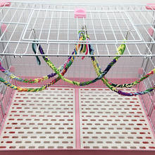 Perca de brinquedo colorida, chaveiro resistente à mordida, feito à mão, ponte de corda, gaiola de pássaro, 1 peça 2024 - compre barato