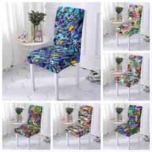 Graffiti Style Chair Cover Universal Elastic Office Dining Chair Cover Household Banquet Seat Case Modern Chair Protect 2024 - buy cheap