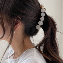 AOMU-Pinzas de pelo acrílicas redondas para mujer, pasadores verticales, Clip de cola de caballo, Concha transparente, estilo coreano Vintage 2024 - compra barato