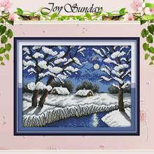 River Views in Winter Patterns Counted Cross Stitch 11CT 14CT Cross Stitch Set Wholesale Cross-stitch Kits Embroidery Needlework 2024 - buy cheap
