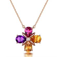 MENGYI-collares con colgante de flor de circonita para mujer, joyería de oro rosa para fiesta, Gargantilla Kpop, varios colores 2024 - compra barato