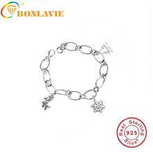 BONLAVIE-pulsera de plata de ley 925 con diseño de alce y nieve para mujer, brazalete, regalo de joyería fina 2024 - compra barato