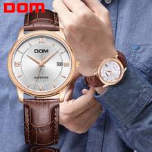 DOM Mens Watches Top Brand Luxury Men's Quartz  Wrist Watch Waterproof Business Watches Men Leather Relogio Masculin M-512GL-7M 2024 - buy cheap