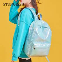 New 2022 Casual Holographic Laser Backpack for Women Daypack College Girls School Bag Travel Daypack School Bookbag Lightweight 2024 - buy cheap