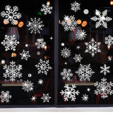 Pegatina electrostática de copos de nieve con efecto brillante para ventana, pegatinas de pared de Navidad, decoración del hogar para habitación de niños, papel tapiz de Año Nuevo 2024 - compra barato
