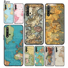 Map travel for Huawei Honor 9A 9C 9S 9X 8A 8X MAX 10 9 8 7 Lite 7C 7A Pro 7S Silicone Black Phone Case 2024 - buy cheap