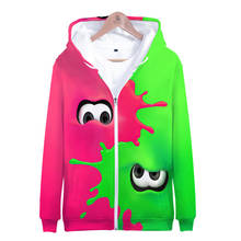 Sudadera con capucha para niños de 3 a 16 años, ropa de juego de disparos, Splatoon, con cremallera, chaqueta de dibujos animados, abrigo 2024 - compra barato