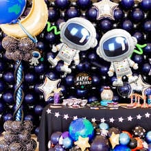 Outer Space Theme Astronaut balloons Rocket Foil Balloons happy birthday banner Party  Boy Birthday Party Decor  helium globals 2024 - buy cheap