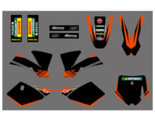 0544 черные и оранжевые новые графические наклейки для KTM SX 50 2002 2003 2004 2005 2006 2007 2008 2024 - купить недорого