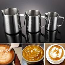 Jarra de café espumante de aço inoxidável, desenha flores na xícara, cappuccino, pote de leite, xícaras de café expresso, batedor de leite, arte com latte, jarro de espuma 2024 - compre barato