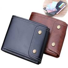 leather Wallet Men's Double Hasp Short Wax Oil Skin Leather Multi Function Large Capacity Buckle Clip Driver's License Case 2024 - buy cheap