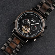 Men Top Watch BOBO BIRD Wooden Automatic Mechanical Wristwatch Luxury Fashion Auto Date Chronograph Luminous Hands relogio Gift 2024 - buy cheap