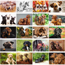 DIY 5D Diamond Painting Dog Diamond Embroidery Cute Dachshund Dogs Animal Mosaic Cross Stitch Full Round Rhinestone Decor Home 2024 - buy cheap