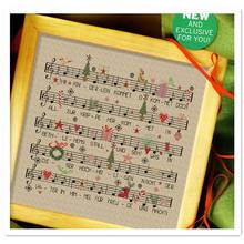 Christmas song cross stitch kit x-mas gift cartoon design 14ct 11ct linen flaxen canvas embroidery DIY needlework 2024 - buy cheap