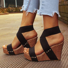 Women Sandals Platform Sandals High Heels Shoes Elastic Strap Gladiator Sandalia Feminina Summer Wedge Heel Sandalias Mujer 2021 2024 - buy cheap